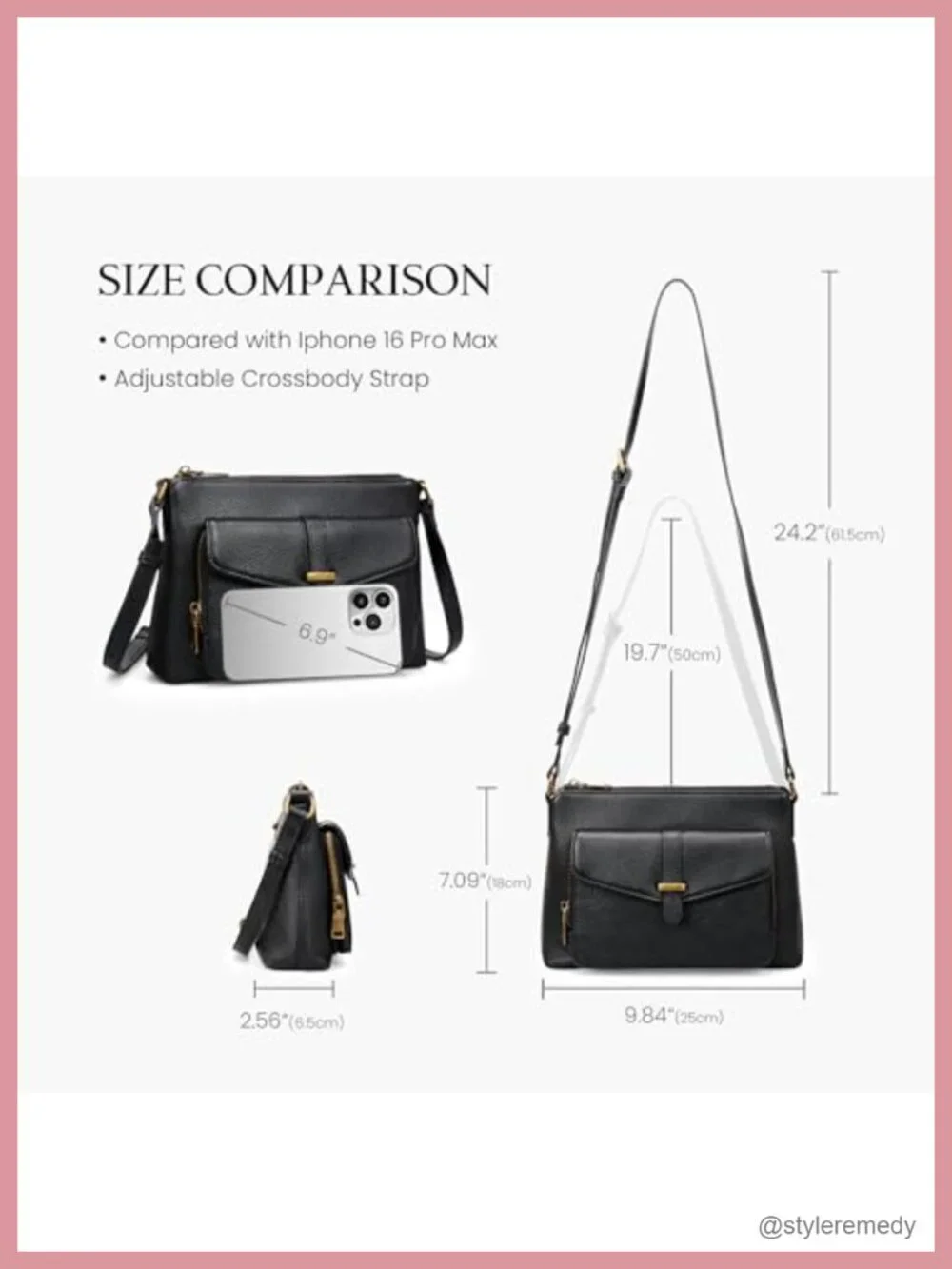 Genuine Leather Crossbody Bag Purse with RFID Wallet for Women